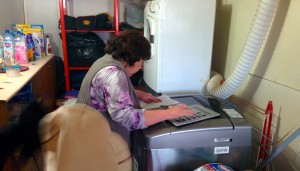 La mamita de la laverie avec sa belle calculatrice !!!